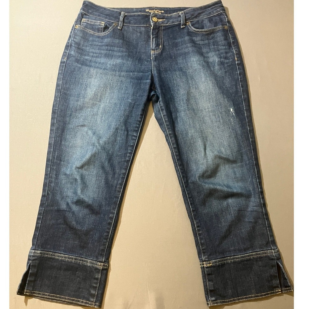 Simply Vera Vera Wang Women's Straight Leg‎ Crop Jeans Blue Size 10